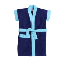 BUMZEE Boys Navy Blue Solid Bath Robe-image-54