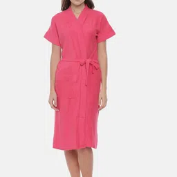 GOLDSTROMS Women Pink Solid Bath Robe-image-89