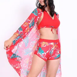 FXM Floral Printed Swim Set With Robe-picture-3