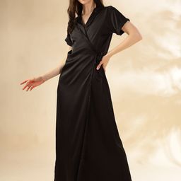 9shines Label Women Satin Shawl Collar Maxi Robe-image-96