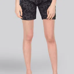 LYRA Women Abstract Printed Mid-Rise Cotton Lounge Shorts-image-7