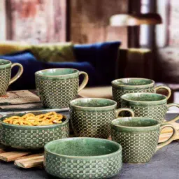 roxx Ceramics Zen Snack Set of 6pcs Mug with 2pcs Bowl-picture-0
