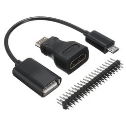 Raspberry Pi zero 3in1 Micro USB Cable+Pin Header+HDMI Adapter image 1
