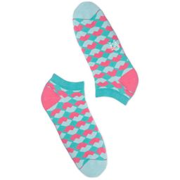 hexafun Blue & Pink Patterned Organic Cotton Ankle-Length Socks-image-8