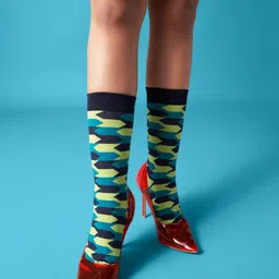hexafun Geometry Pack Of 3 Patterned Pure Organic Cotton Socks image 3
