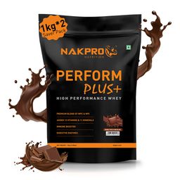 Nakpro Perform Plus+ High Performance Whey,  2.2 lb  Double Rich Chocolate (Pack of 2) -18