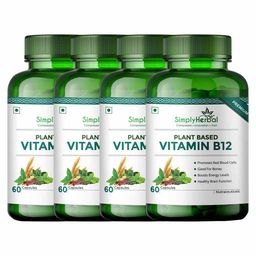 Simply Herbal Plant Based Vitamin B12,  60 capsules  Unflavoured (Pack of 4) -2