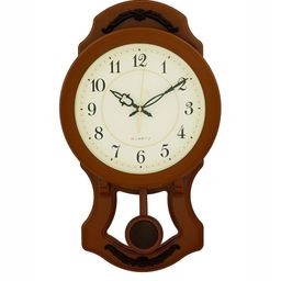 CHRONIKLE Brown & Gold Toned Round Contemporary Wall Clock-image-45