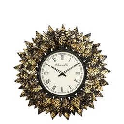 CHRONIKLE GoldToned and Black Analogue Contemporary Wall Clock-image-3