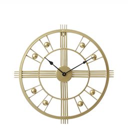 CHRONIKLE Gold Toned & Black Round Contemporary Wall Clock-image-67