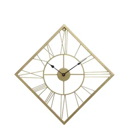 CHRONIKLE GoldToned and Black Analogue Contemporary Wall Clock-image-4