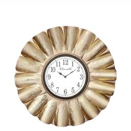 CHRONIKLE Gold Toned & White Round Contemporary Wall Clock-image-39