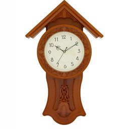 CHRONIKLE GoldToned and Brown Round Analogue Traditional Wall Clock-image-21