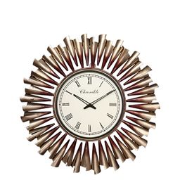 CHRONIKLE Gold Toned Embellished Analogue Contemporary Wall Clock-image-82