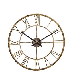 CHRONIKLE Gold Toned & Black Analogue Contemporary Round Shaped Wall Clock-image-25