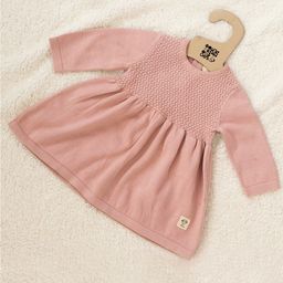 Pluchi Infant Girls Round Neck Long Sleeves Fit & Flare Cotton Dress-image-55