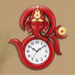 Attractionz Red Round Textured Analogue Wall Clock-58