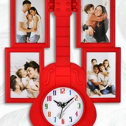 Attractionz Red Contemporary Round Shaped Pendulum Wall Clock-image-95