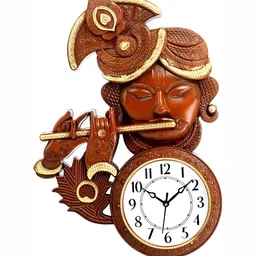 Attractionz Red and White Textured Traditional Analogue Wall Clock-14
