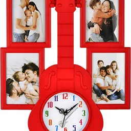 Attractionz Red & White Textured Rectangular Shaped Contemporary Wall Clock-9