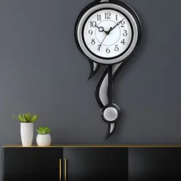 Attractionz Silver-Toned Round Pendulum Wall Clock-image-35