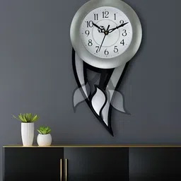 Attractionz Silver-Toned & White Round Contemporary Wall Clock-picture-49