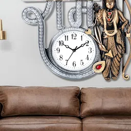 Attractionz Silver-Toned Round Shaped Analogue Wall Clock-image-33