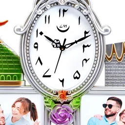 Attractionz Silver-Toned Contemporary Analogue Oval Wall Clock-10
