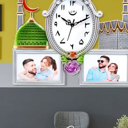 Attractionz Silver-Toned Oval Contemporary Wall Clock-image-95