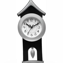 Attractionz Silver-Toned & White Round Contemporary Wall Clock-image-97