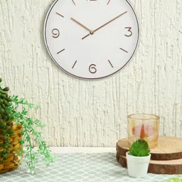 House Of Accessories White & Gold-Toned Contemporary Wall Clock-picture-6
