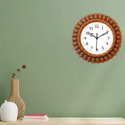 Grabbasket Yellow & Black Printed Floral Contemporary Wall Clock-image-28