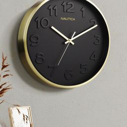 Nautica Grey Melange Contemporary Analogue Round Shaped Wall Clock-21