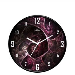 IIK COLLECTION Black & Purple Printed Round Contemporary Wall Clock-image-61