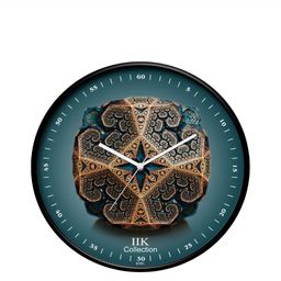 IIK COLLECTION Black and White Printed Round Contemporary Analogue Wall Clock-image-58