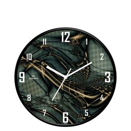 IIK COLLECTION Black & Green Printed Round Contemporary Wall Clock-image-78