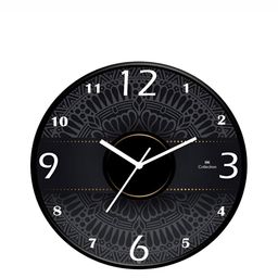 IIK COLLECTION Black Printed Contemporary Round Shaped Wall Clock-image-78