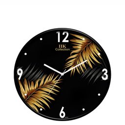 IIK COLLECTION Black Printed Round Contemporary Wall Clock-image-71