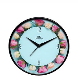 IIK COLLECTION Black & Blue Printed Round Contemporary Wall Clock-image-68