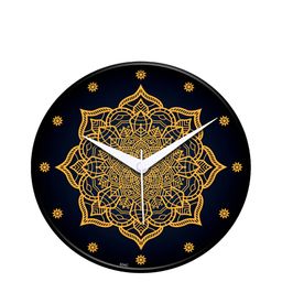 IIK COLLECTION Black Printed Round Contemporary Wall Clock-36