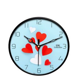 IIK COLLECTION Black & Blue Printed Round Contemporary Wall Clock-39