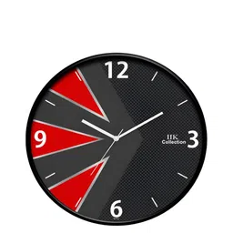 IIK COLLECTION Black & Red Printed Round Contemporary Wall Clock-picture-17