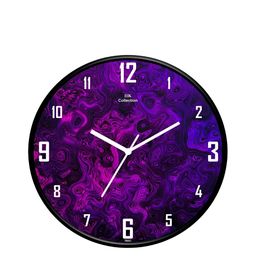 IIK COLLECTION Black & Purple Printed Round Contemporary Wall Clock-image-60