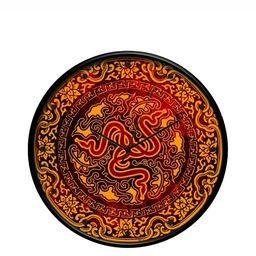 IIK COLLECTION Black & Orange Printed Round Contemporary Wall Clock-image-103