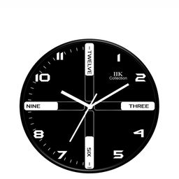 IIK COLLECTION Black & White Printed Round Shaped Contemporary Wall Clock-image-100