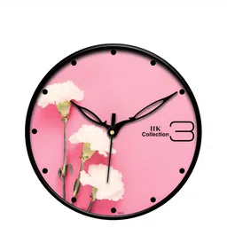 IIK COLLECTION Black & Pink Printed Analogue Round Contemporary Wall Clock-picture-15