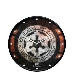 IIK COLLECTION Black & Brown Printed Round Contemporary Wall Clock-17