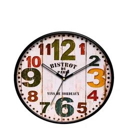 IIK COLLECTION Black Printed Contemporary Wall Clock-picture-48