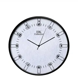 IIK COLLECTION Black & White Printed Round Shaped Analogue Contemporary Wall Clock-image-63