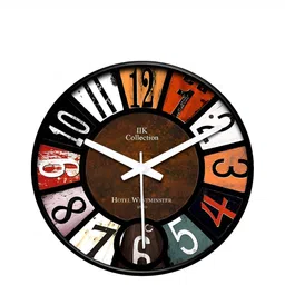 IIK COLLECTION Black Printed Contemporary Wall Clock-picture-40